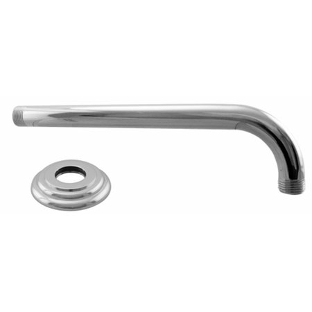 DELUXDESIGNS 5 in. x 10 in. 90 Degrees Rain Shower Arm and Flange - Polished Chrome DE1638657